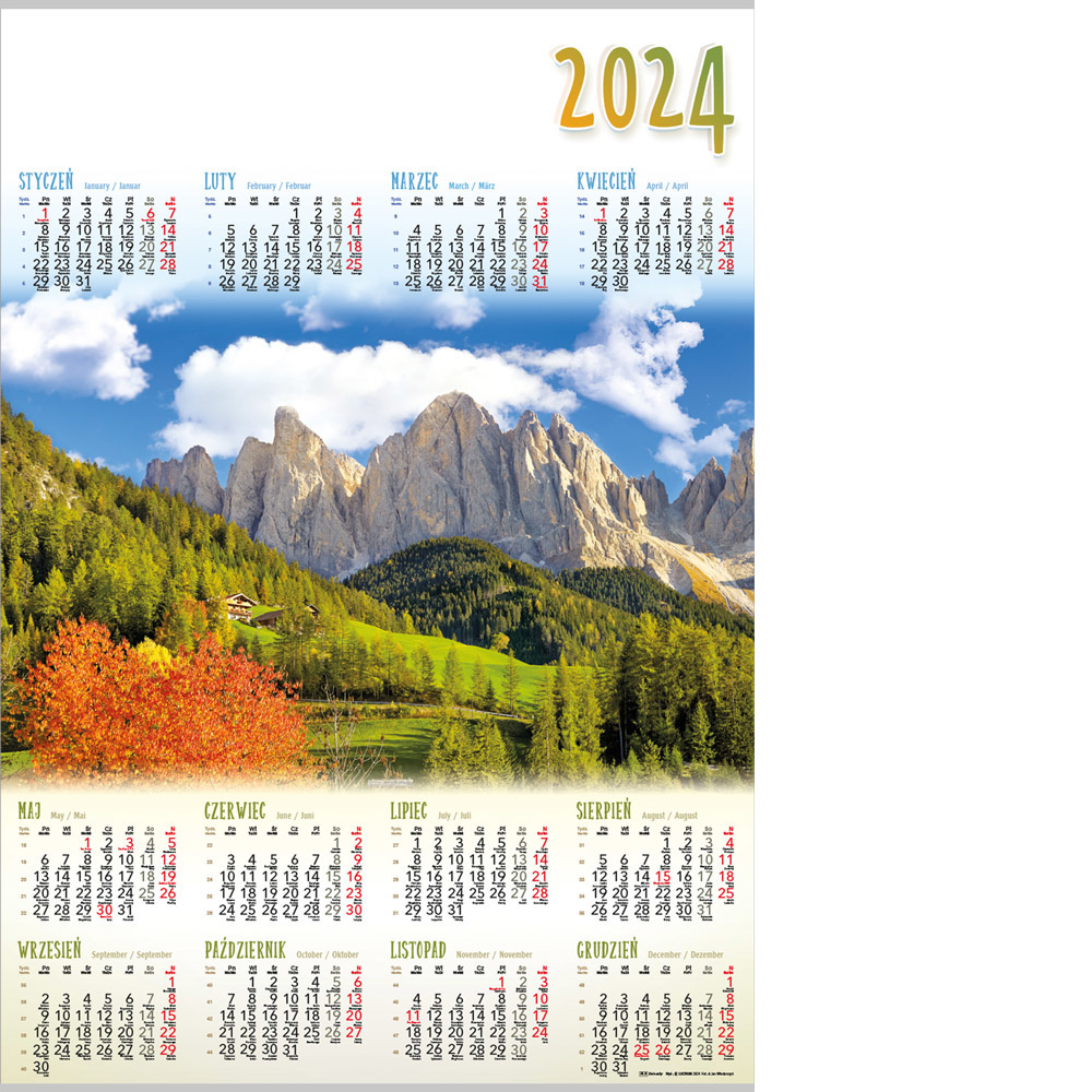 kalendarz jednoplanszowy