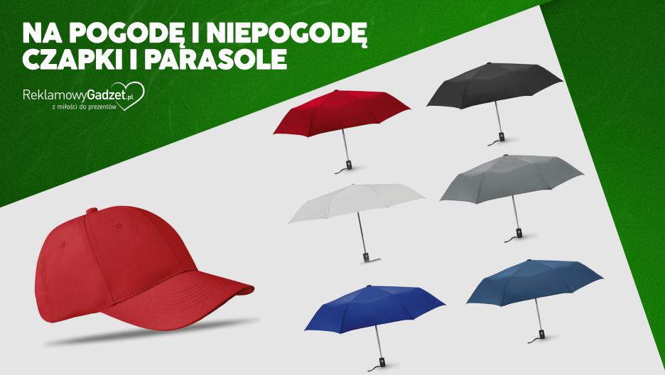 Gadżety polecane - na pogodę i niepogodę – czapki i parasole reklamowe z logo Twojej firmy