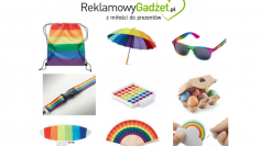 Tęczowe gadżety - kolorowe upominki z logo