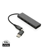 Hub USB 2.0 z USB C, aluminium z recyklingu