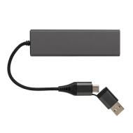 Hub USB 2.0 z USB C, aluminium z recyklingu