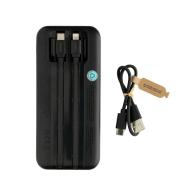 Power bank 10000 mAh ze zintegrowanymi kablami Turbopack