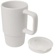 Carter kubek ceramiczny o pojemności 450 ml z plastikową pokrywką
