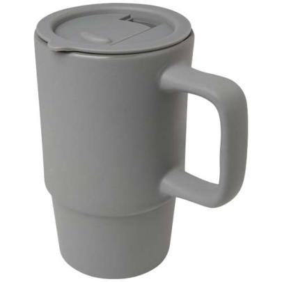 Carter kubek ceramiczny o pojemności 450 ml z plastikową pokrywką