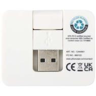 Gaia 4-portowy hub USB z wyjściem USB-A i typu C oraz podwójnym wejściem — wykonany z tworzyw sztucz