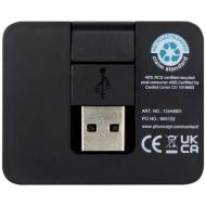 Gaia 4-portowy hub USB z wyjściem USB-A i typu C oraz podwójnym wejściem — wykonany z tworzyw sztucz