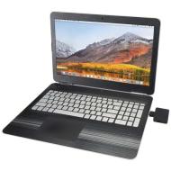 Gaia 4-portowy hub USB z wyjściem USB-A i typu C oraz podwójnym wejściem — wykonany z tworzyw sztucz