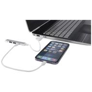 Alkaid 4-portowy hub USB-A i typu C z podwójnym wejściem wykonany z aluminium z recyklingu