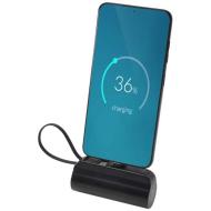 Alnair powerbank o pojemności 5000 mAh i mocy 10 W, wykonany z tworzyw sztucznych pochodzących z rec