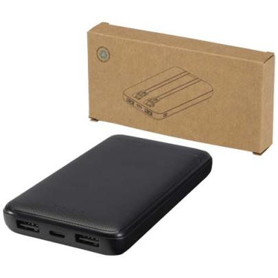 Adhil powerbank o pojemności 10.000 mAh i mocy 10 W z tworzyw sztucznych pochodzących z recyklilngu 