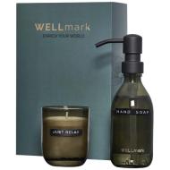 Wellmark Discovery dozownik mydła w płynie o pojemności 250 ml i zestaw świec zapachowych 150 g
