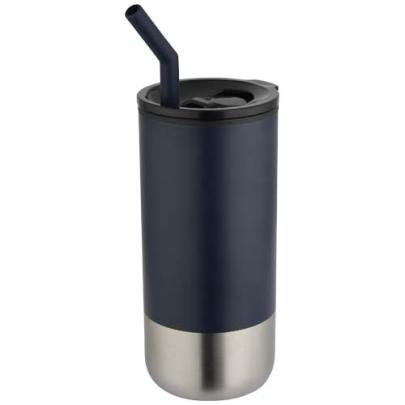 Grayson izolowany kubek z certyfikatem RCS z recyklingu o pojemności 480 ml z silikonową słomką