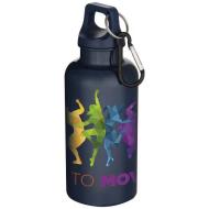 Oregon butelka na wodę o pojemności 400 ml z w jednolitym kolorze z karabińczykiem, wykonana z tworz