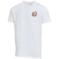 Balfour organiczna koszulka unisex z krótkim rękawem i dekoltem w serek, wykonana z materiału o gram