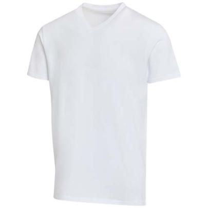 Balfour organiczna koszulka unisex z krótkim rękawem i dekoltem w serek, wykonana z materiału o gram