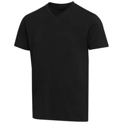 Balfour organiczna koszulka unisex z krótkim rękawem i dekoltem w serek, wykonana z materiału o gram