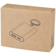 Arcturus powerbank o pojemności 2000 mAh z recyklingowanego aluminium z brelokiem