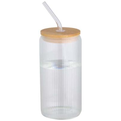 Mirage słoik ze szkła borokrzemoweggo o pojemności 500 ml z pojedynczą ścianką i pokrywką bambusową