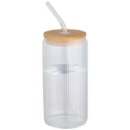 Mirage słoik ze szkła borokrzemoweggo o pojemności 500 ml z pojedynczą ścianką i pokrywką bambusową