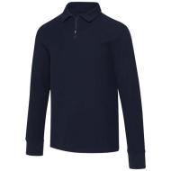 Apollo koszulka polo z zamkiem do połowy i długimi rękawami, uniseks 245 g/m²