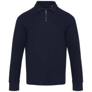 Apollo koszulka polo z zamkiem do połowy i długimi rękawami, uniseks 245 g/m²