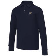 Apollo koszulka polo z zamkiem do połowy i długimi rękawami, uniseks 245 g/m²