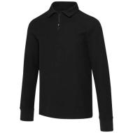 Apollo koszulka polo z zamkiem do połowy i długimi rękawami, uniseks 245 g/m²