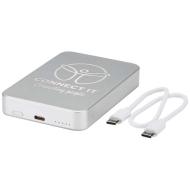 Powerbank Avis 10 000 mAh z recyklingowanego aluminium, z wbudowanym magnesem