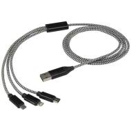 Alphecca - kabel ładujący 5 w 1 wykonany z recyklingowanego aluminium i tworzywa RPET