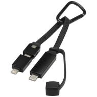 Kabel ładujący Algieba 65 W 5 w 1 wykonany z recyklingowanego aluminium, z karabińczykiem