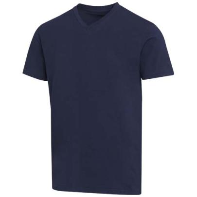 Balfour organiczna koszulka unisex z krótkim rękawem i dekoltem w serek, wykonana z materiału o gram