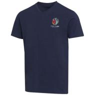 Balfour organiczna koszulka unisex z krótkim rękawem i dekoltem w serek, wykonana z materiału o gram