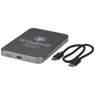 Powerbank Avis 5000 mAh z recyklingowanego aluminium posiadającego certyfikację RCS, z wbudowanym ma