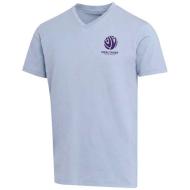 Balfour organiczna koszulka unisex z krótkim rękawem i dekoltem w serek, wykonana z materiału o gram