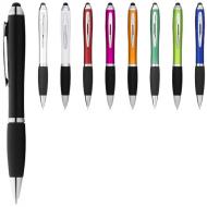 Długopis z kolorowym stylusem i czarnym uchwytem Nash