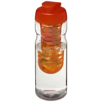 Bidon H2O Base® z wieczkiem na zacisk o pojemności 650 ml zmożliwością przyrządzania wody smakowej