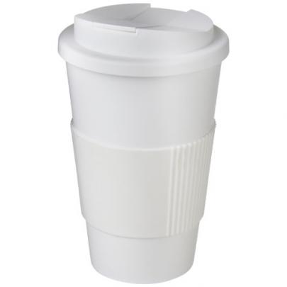 Americano® 350 ml tumbler with grip & spill-proof lid