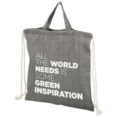 Be Inspired 150 g/m² recycled cotton drawstring backpack