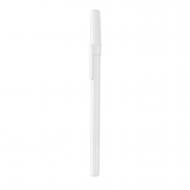 Długopis z białym trzonem i kolorową zatyczką