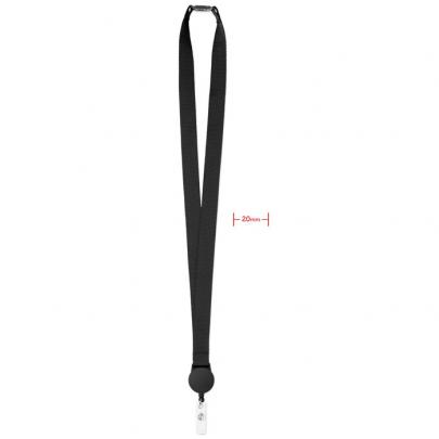 Czarna smycz Zip Lanyard