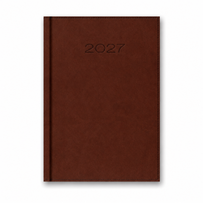 Kalendarz książkowy dzienny 2027 Brązowy