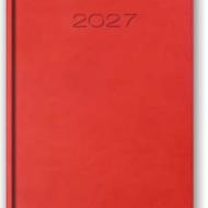Kalendarz książkowy dzienny 2027 Czerwony