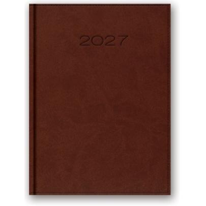 Kalendarz książkowy dzienny 2027 Brązowy
