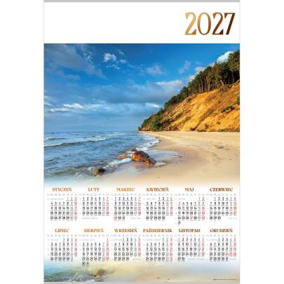Kalendarz ścienny jednoplanszowy na 2027 Klif