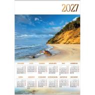 Kalendarz ścienny jednoplanszowy na 2027 Klif