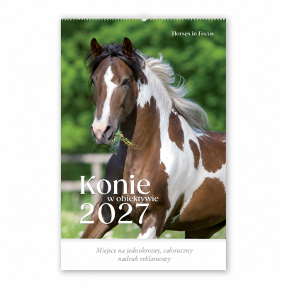 Kalendarz ścienny wieloplanszowy 2027 Konie w obiektywie