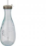 Butelka Polpa ze szkła z recyklingu ze słomką