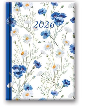 Kalendarz książkowy dzienny 2026 Bławatki Soft