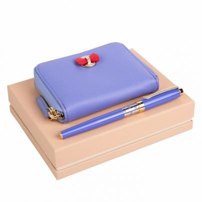 Zestaw Portfel Hortense Bright Blue +Pióro kulkowe Hortense Bright Blue Cacharel