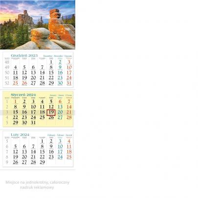 Kalendarz ścienny trójdzielny